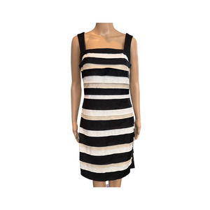 White House Black Market Dress Sleeveless Striped Tiered Multi Women’s Size 6